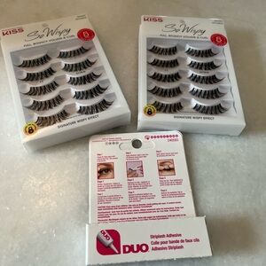 KISS So Wispy False Lashes (2 Packs) + DUO Strip Lash Adhesive – New